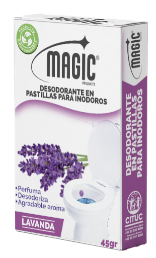 Desodorante en Pastilla para Inodoro — envase Magic Products