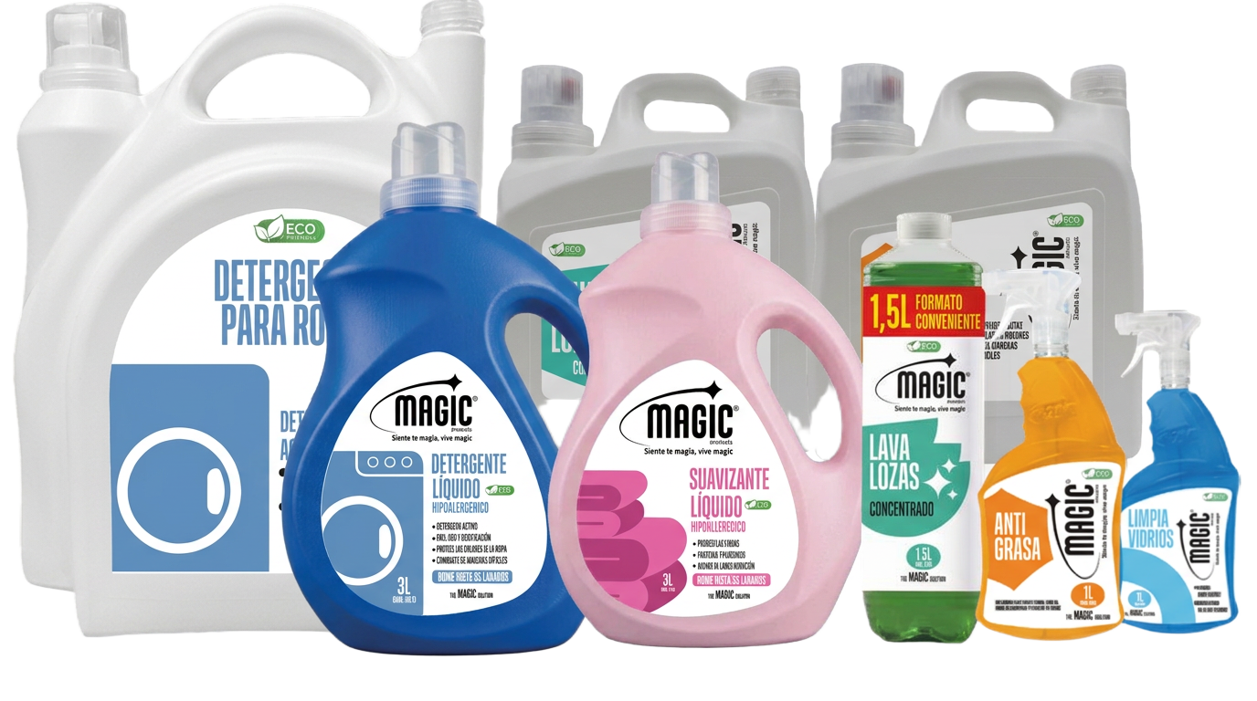 Línea de productos de limpieza Magic Products en formatos de 1 L a 10 L