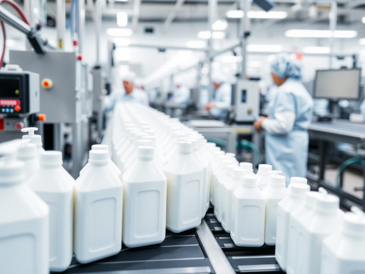Línea de producción y envasado de productos de limpieza